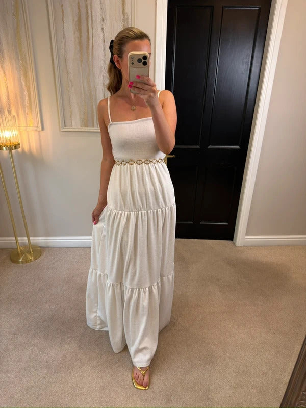Nasty Gal White Open Back Maxi 10