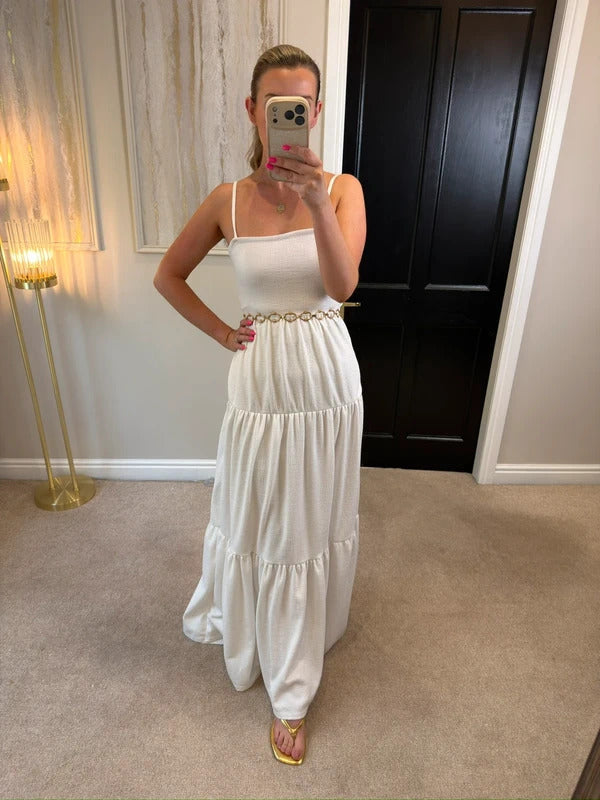 Nasty Gal White Open Back Maxi 10