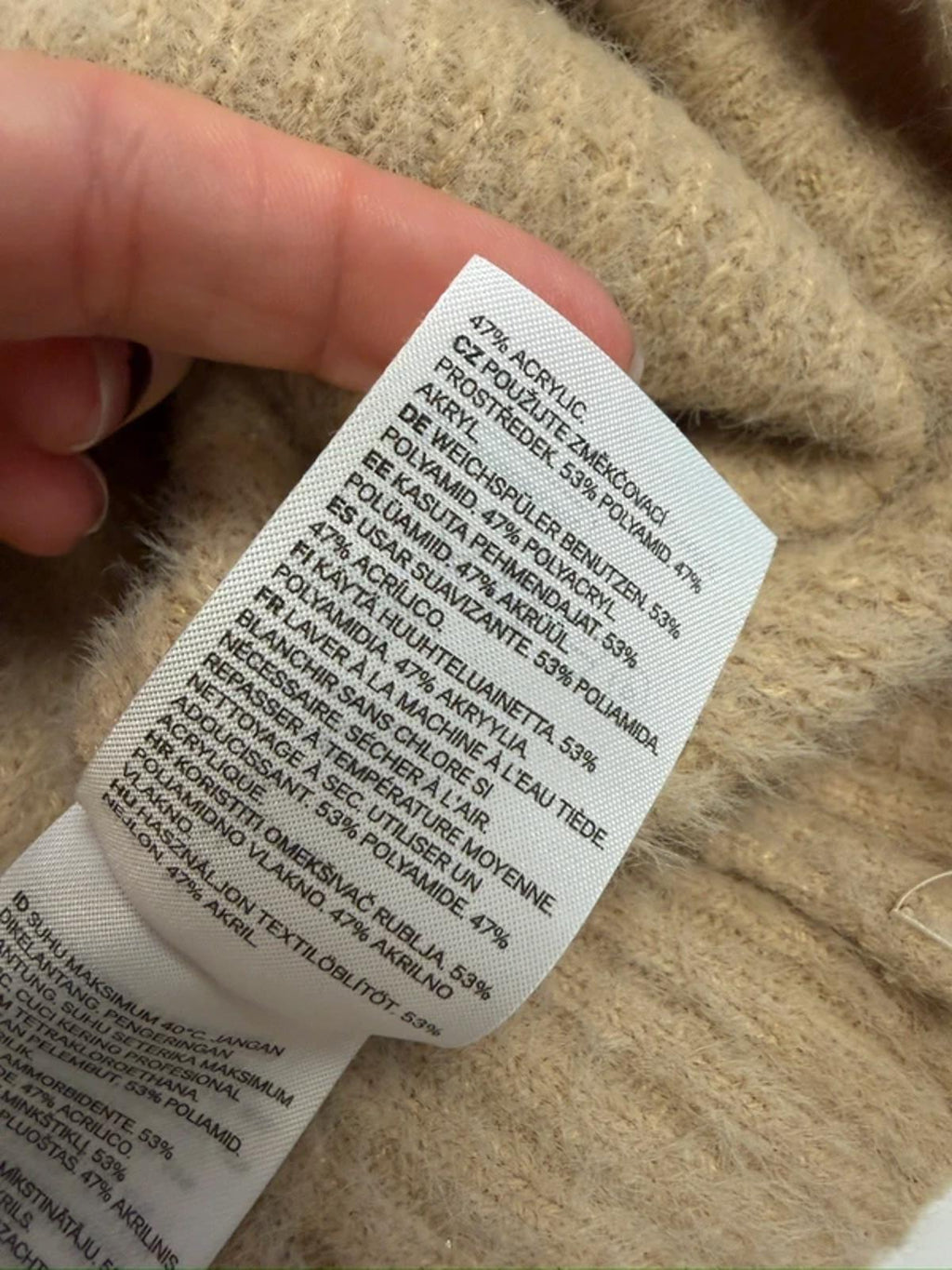 H&M Beige Fluffy Jumper Medium