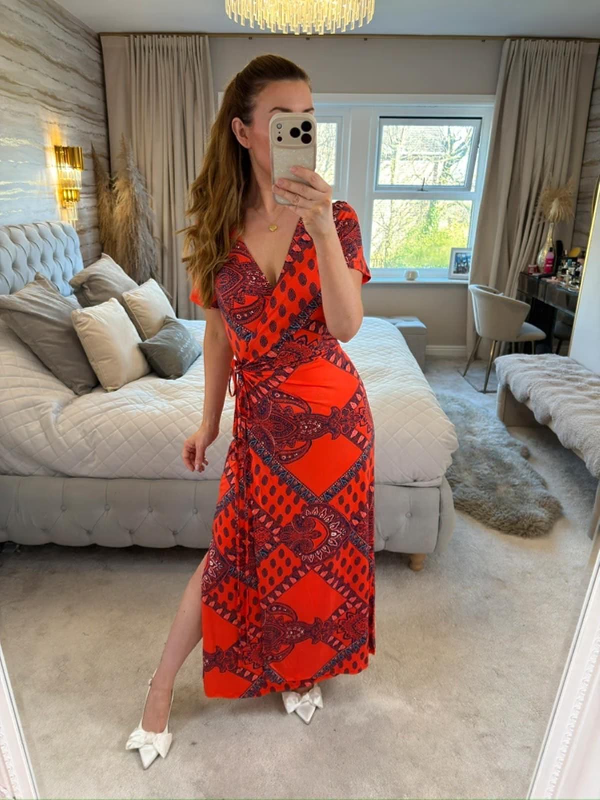 Sosandar Paisley Wrap Dress 10