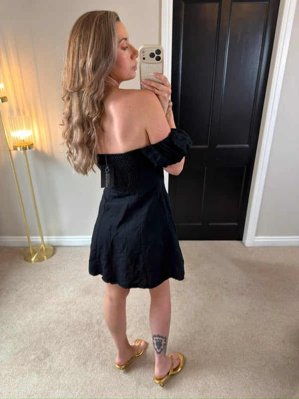 Zara Black Off The Shoulder Mini Dress XS