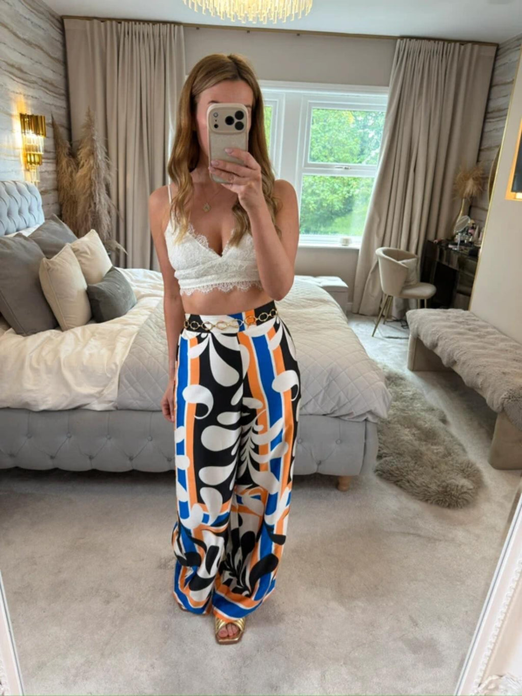 New Look Multicoloured Wide Leg Trousers 10