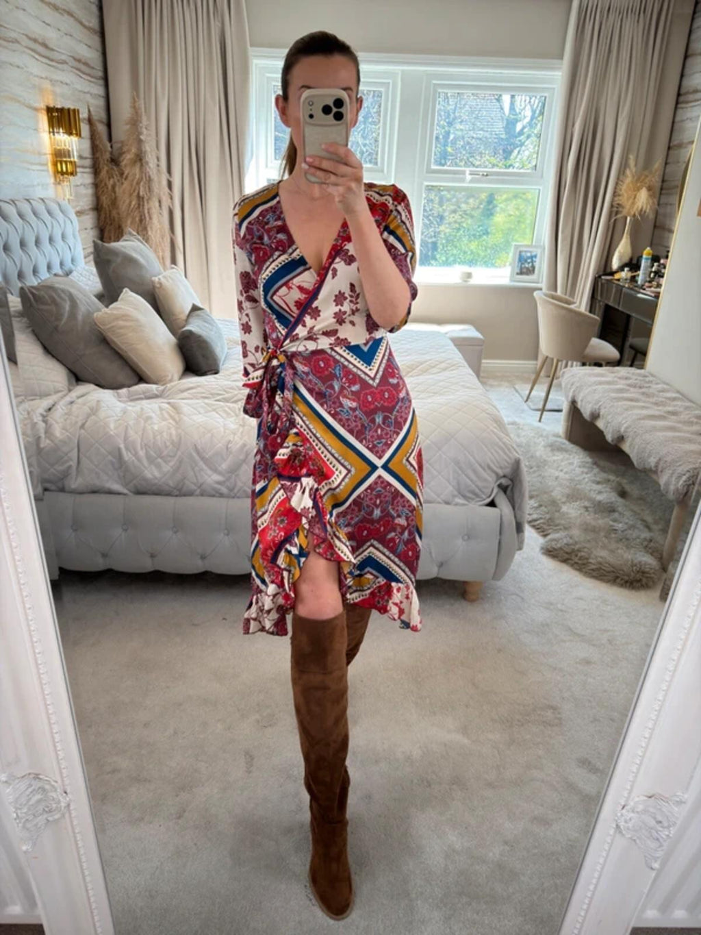 Girls On Film Multicoloured Wrap Dress 8