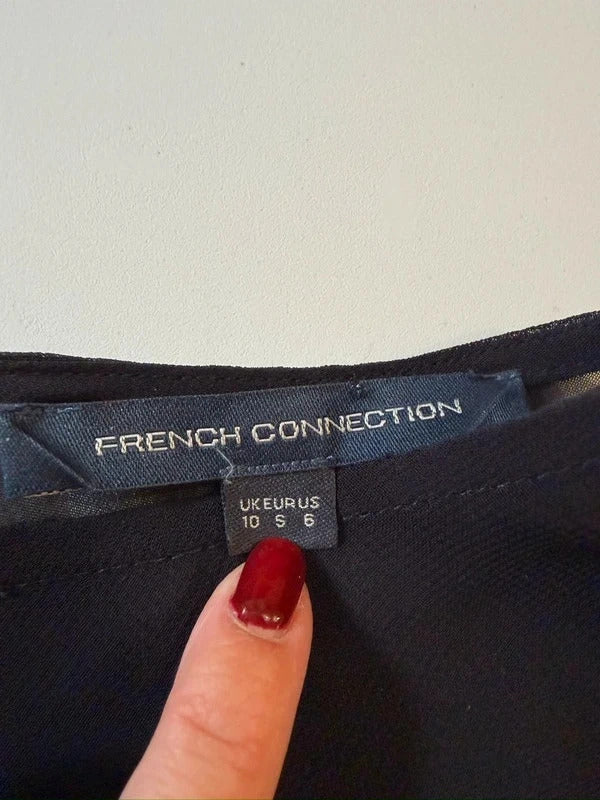 French Connection Black Sheer Boho Tunic 10