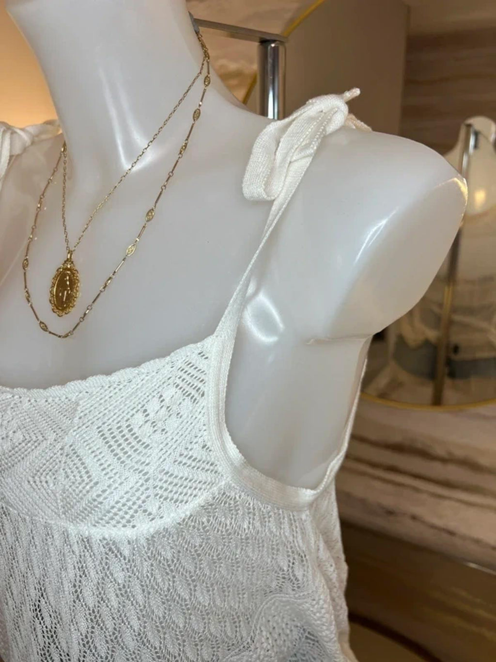 Kookai Off White Boho Lace Crochet Top 10