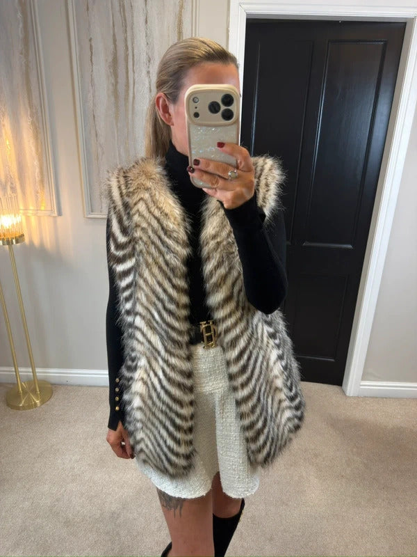 Armani Exchange Faux Fur Gilet Small
