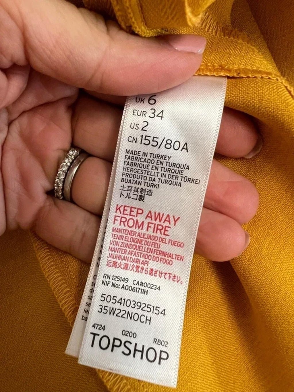Topshop Yellow / Mustard Frill Midi Dress 6