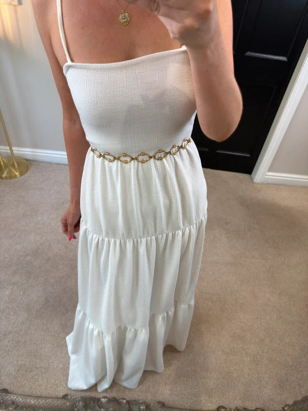 Nasty Gal White Open Back Maxi 10