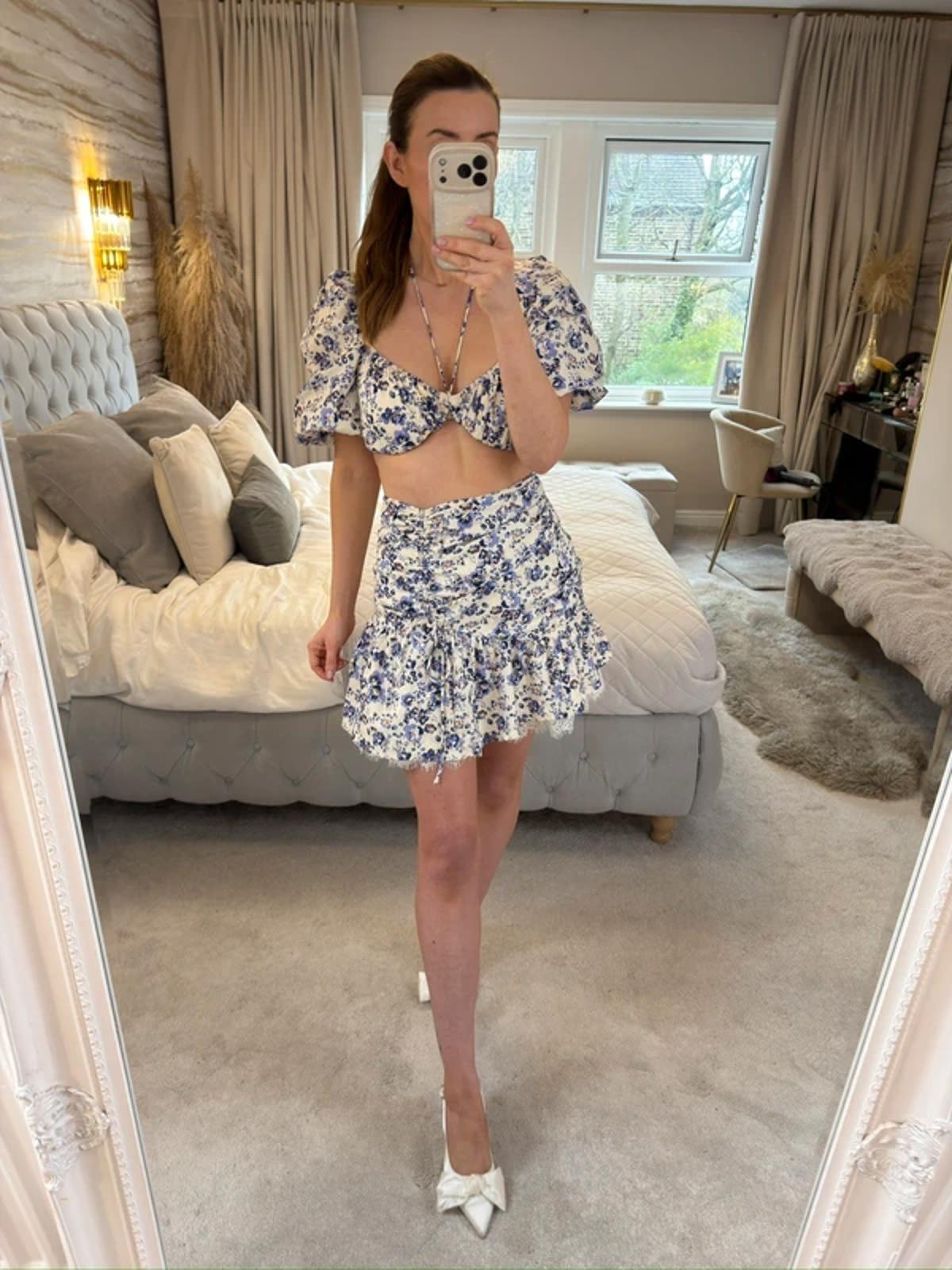 Missguided Purple & White Skirt Co Ord Set 8