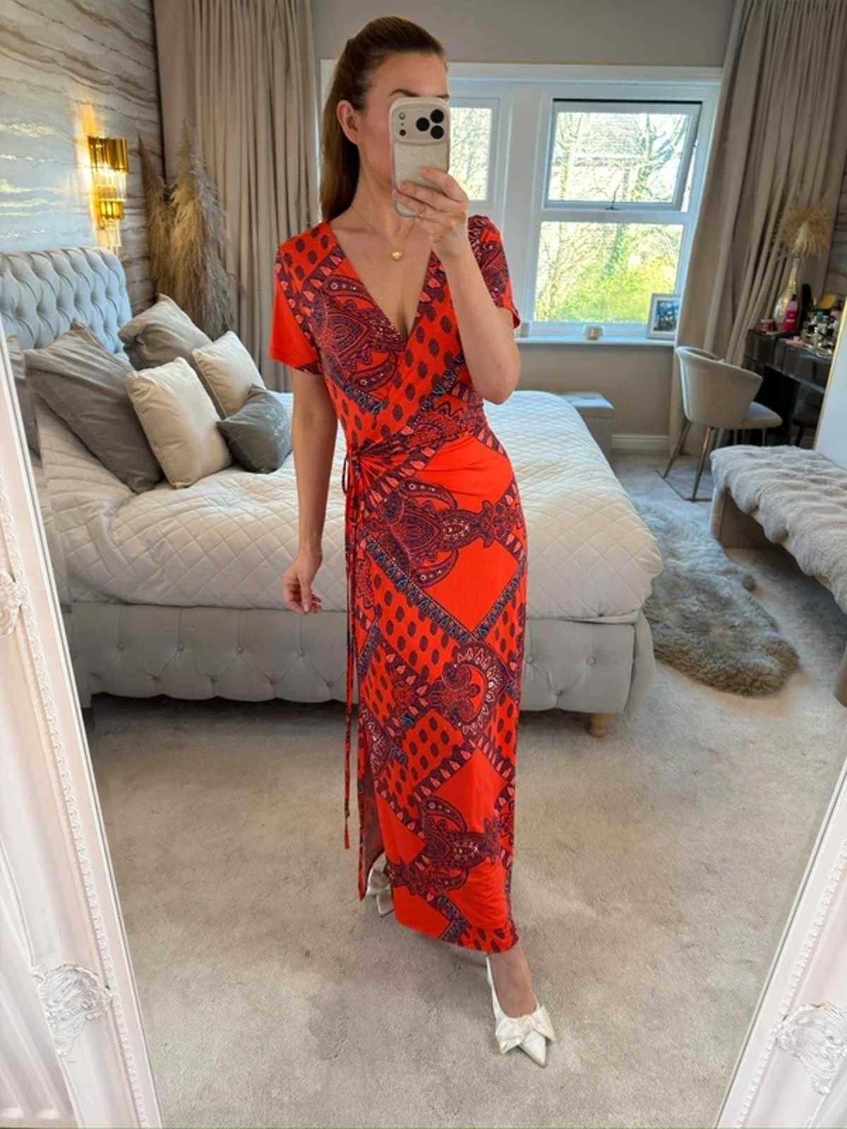 Sosandar Paisley Wrap Dress 10