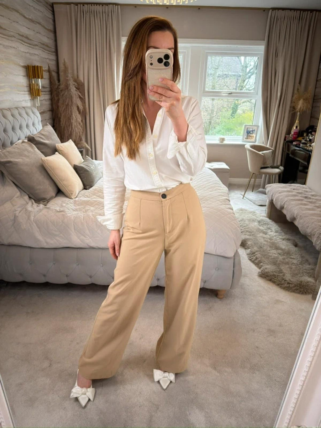 Bershka Camel Wide Leg Trouser 10