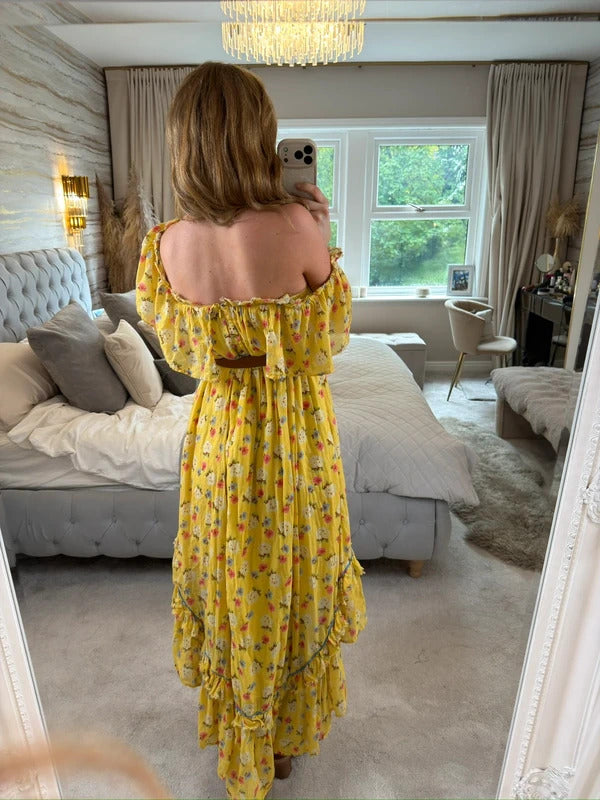 LoveShackFancy Alexia Sunbath Yellow Dress 8