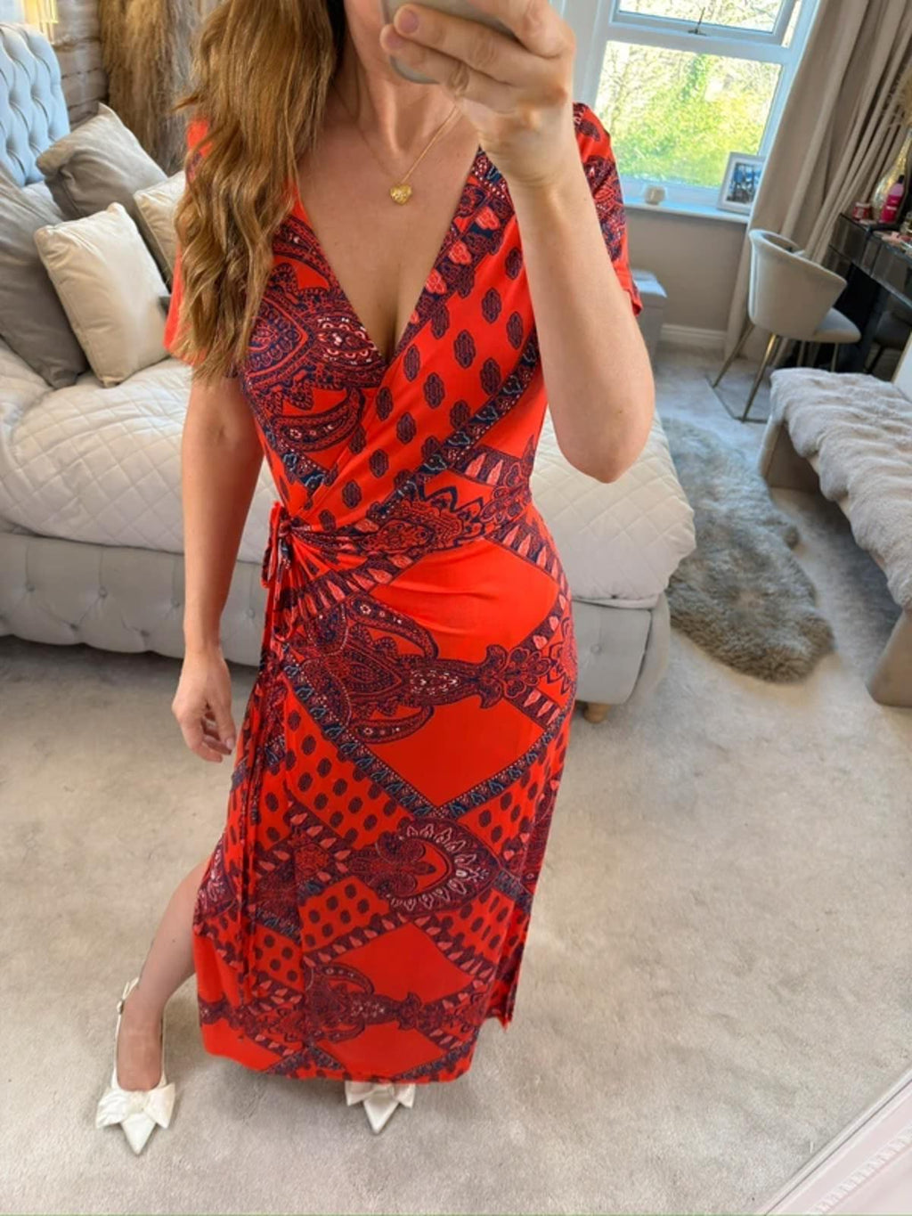 Sosandar Paisley Wrap Dress 10