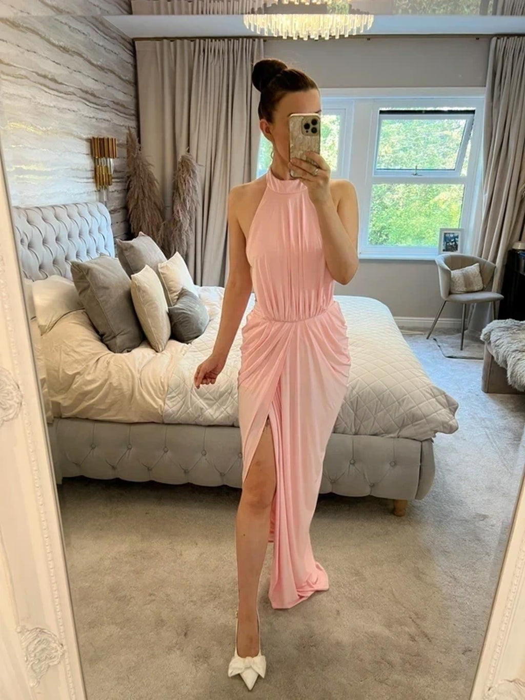 House of CB Pink Maxi Dress XS