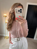 Vintage Inspired Lindy Bop Pink Pearl Button Cardigan XL