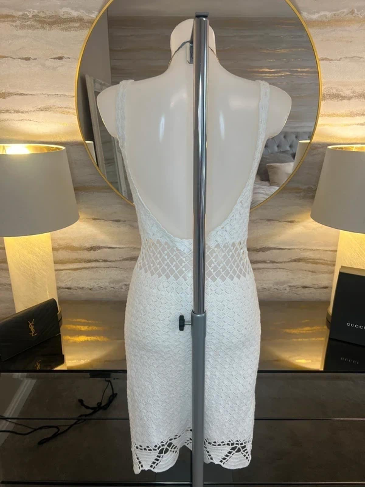 LisaMaree Off White Crochet Boho Mini Dress