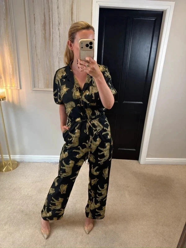 BNWT Dancing Leopard Black Leopard Jumpsuit 6