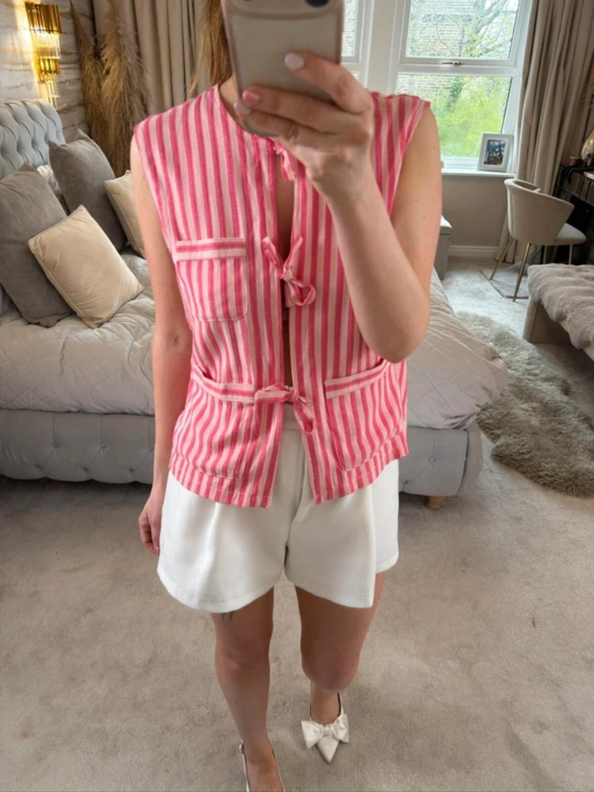 China Base Pink Stripe Waistcoat 10
