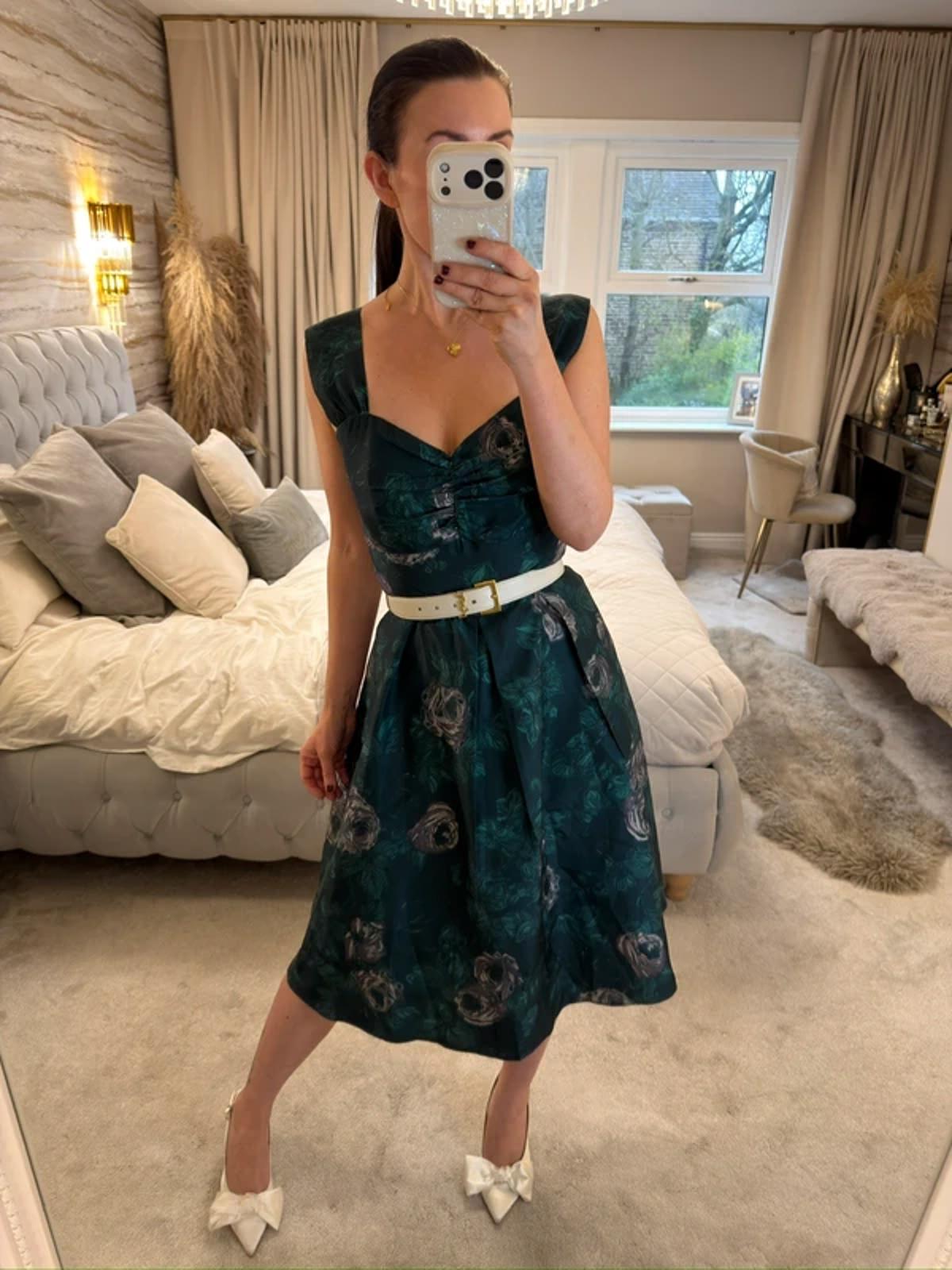 Ariella London Green Floral Midi Dress 12