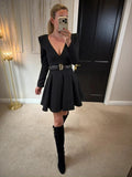 KU Spendlove Black Skater Mini Dress Small