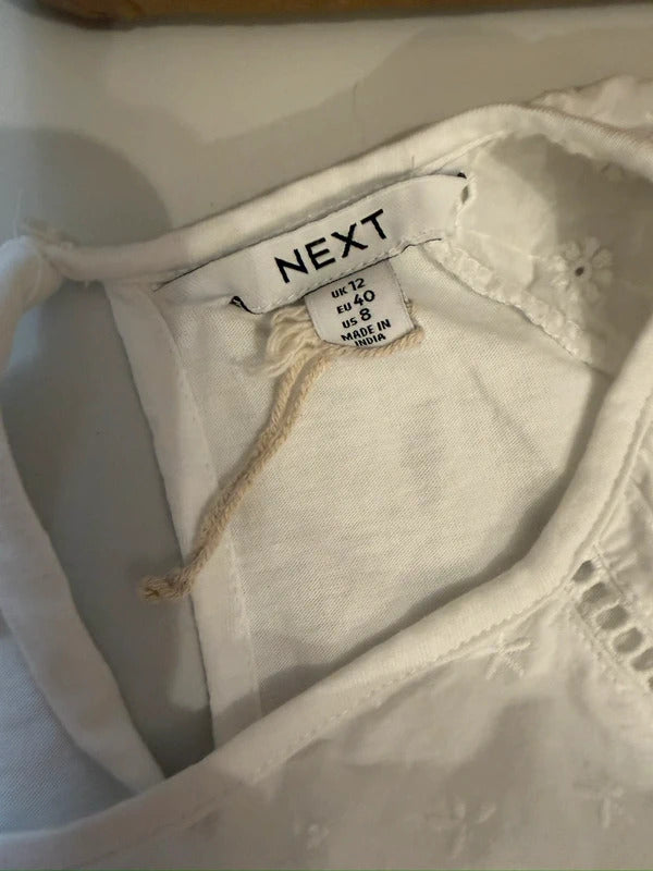 Next White Broderie Anglaise Puff Sleeve Top 12