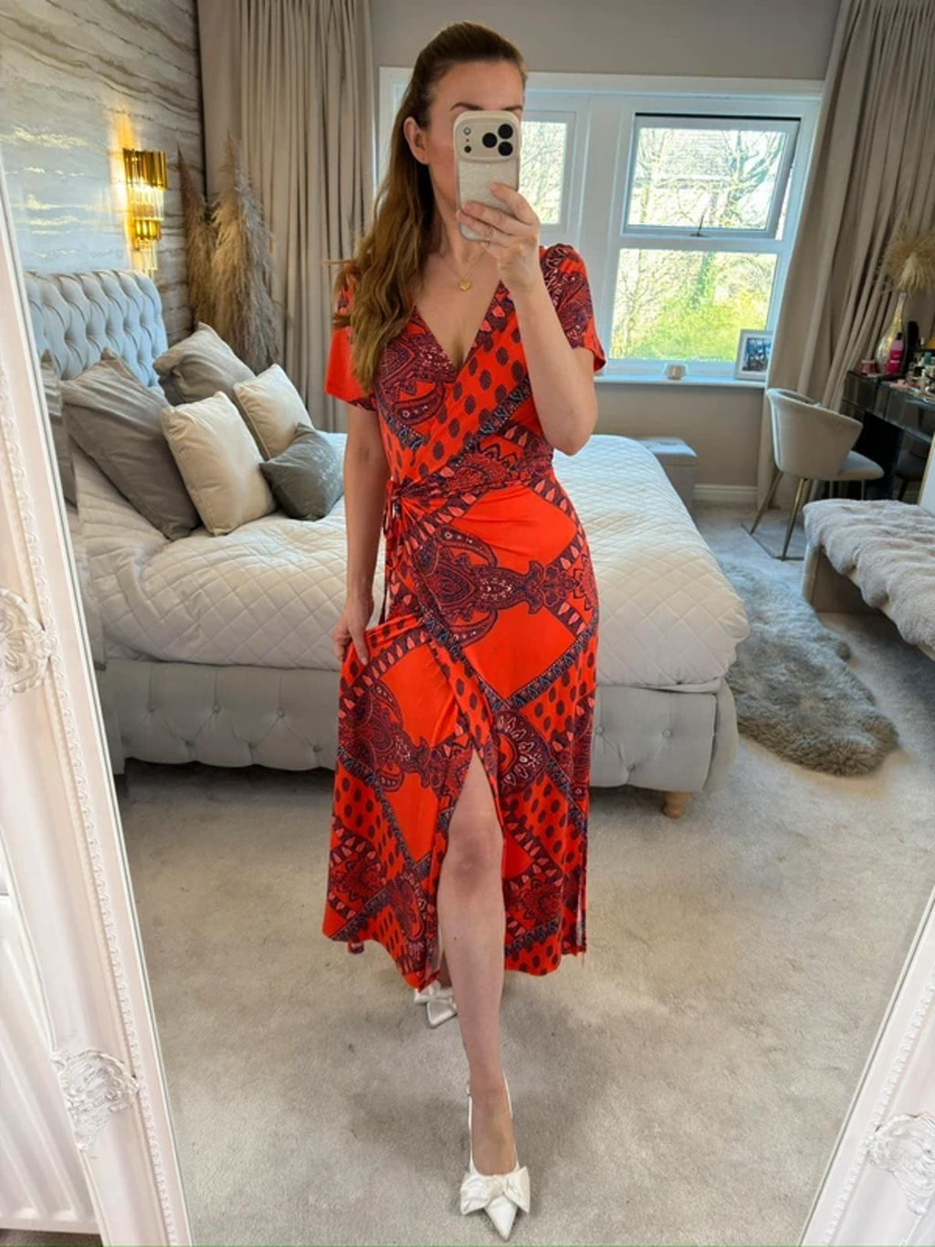 Sosandar Paisley Wrap Dress 10