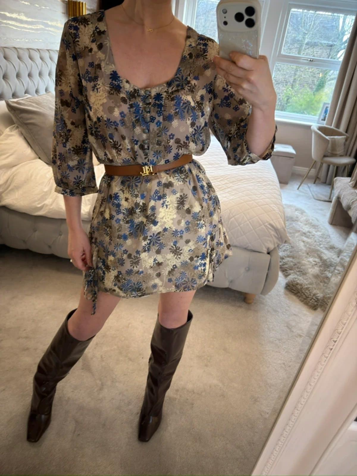 Mexx Beige & Blue Floral Blouse 14