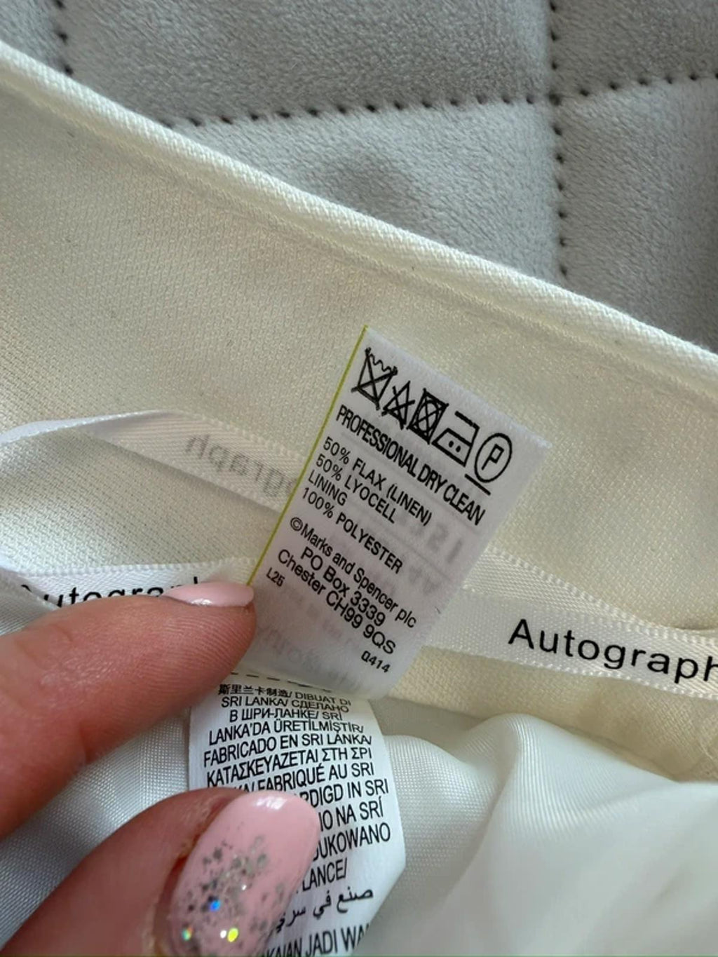 M&S White Linen Blend Dip Hem Midi Skirt 12