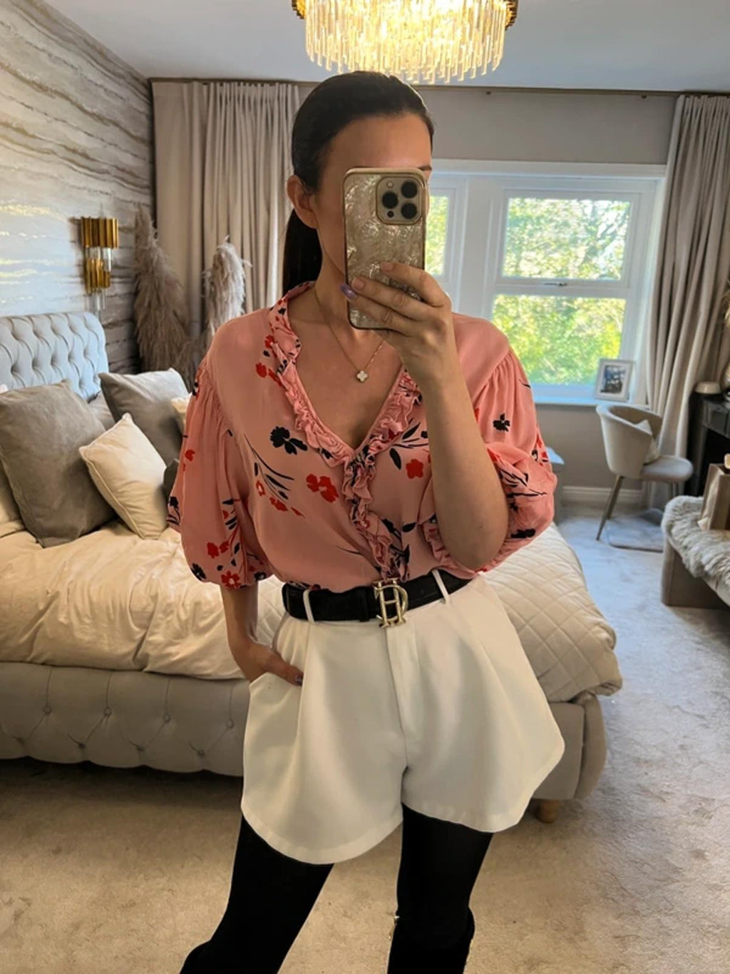 River Island Pink Floral Blouse 16