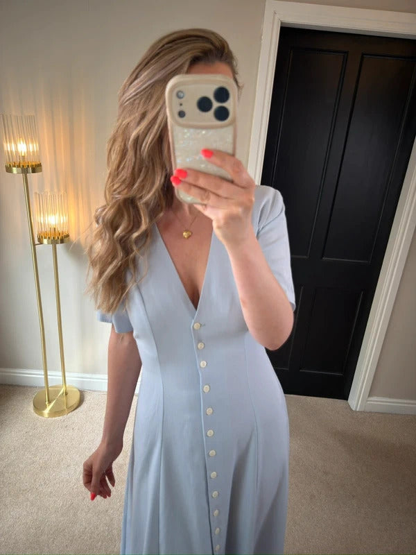 Vintage Etam Powder Blue Midi Dress 10