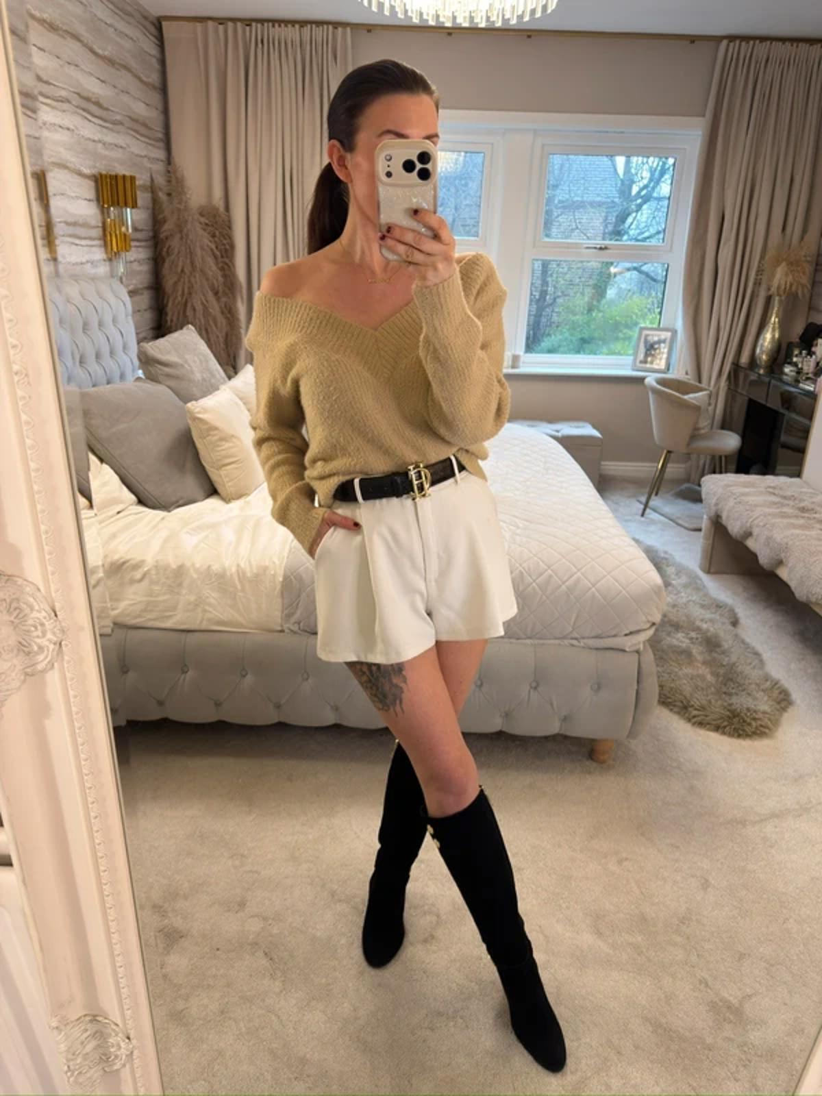 H&M Beige Fluffy Jumper Medium