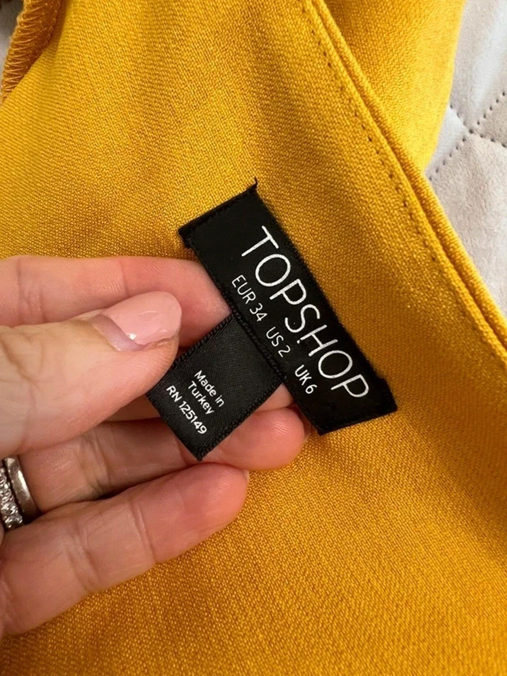 Topshop Yellow / Mustard Frill Midi Dress 6