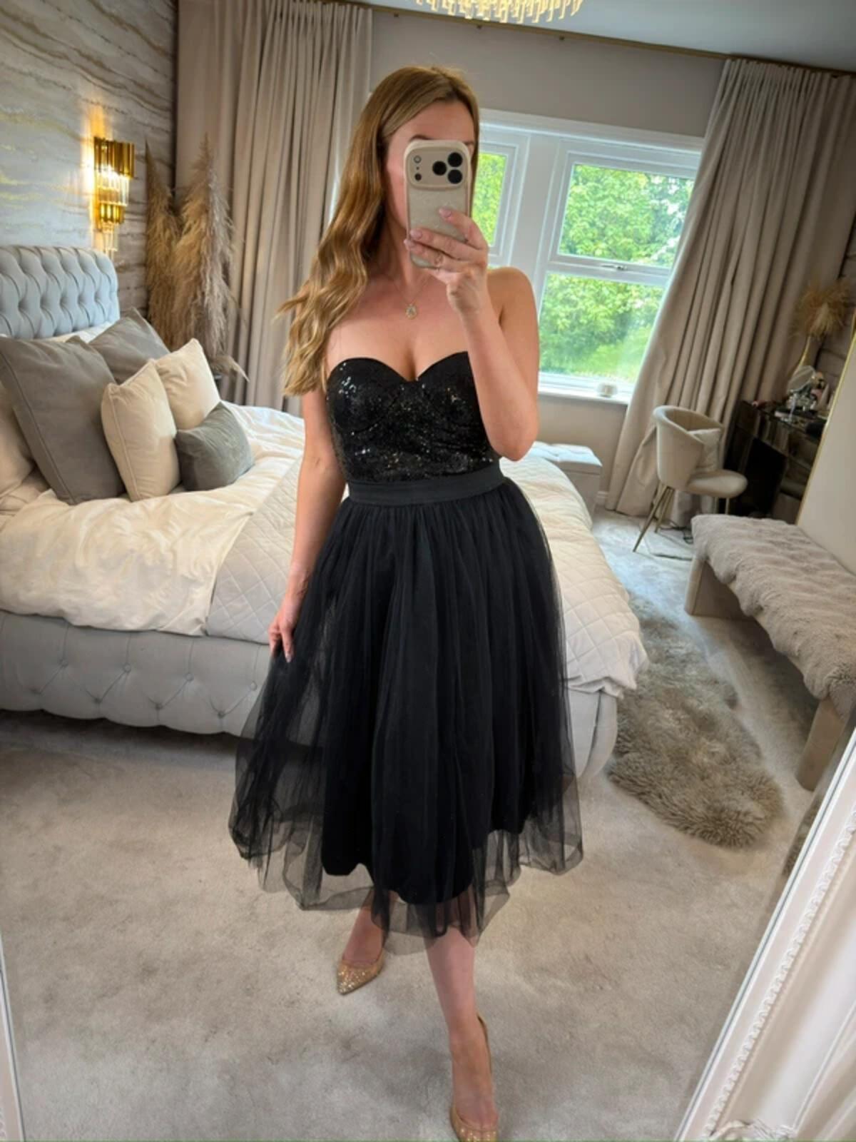 Rare London Limited Edition Black Sequin Tutu Tulle Dress XS