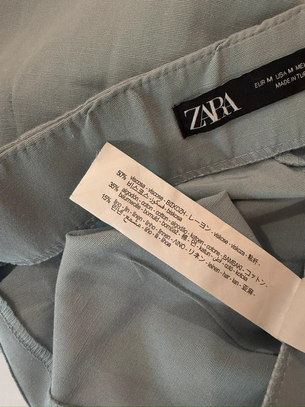 Zara Blue Wide Leg Trousers Size Medium