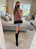 Zara Red Tweed Fringe Blouse Small