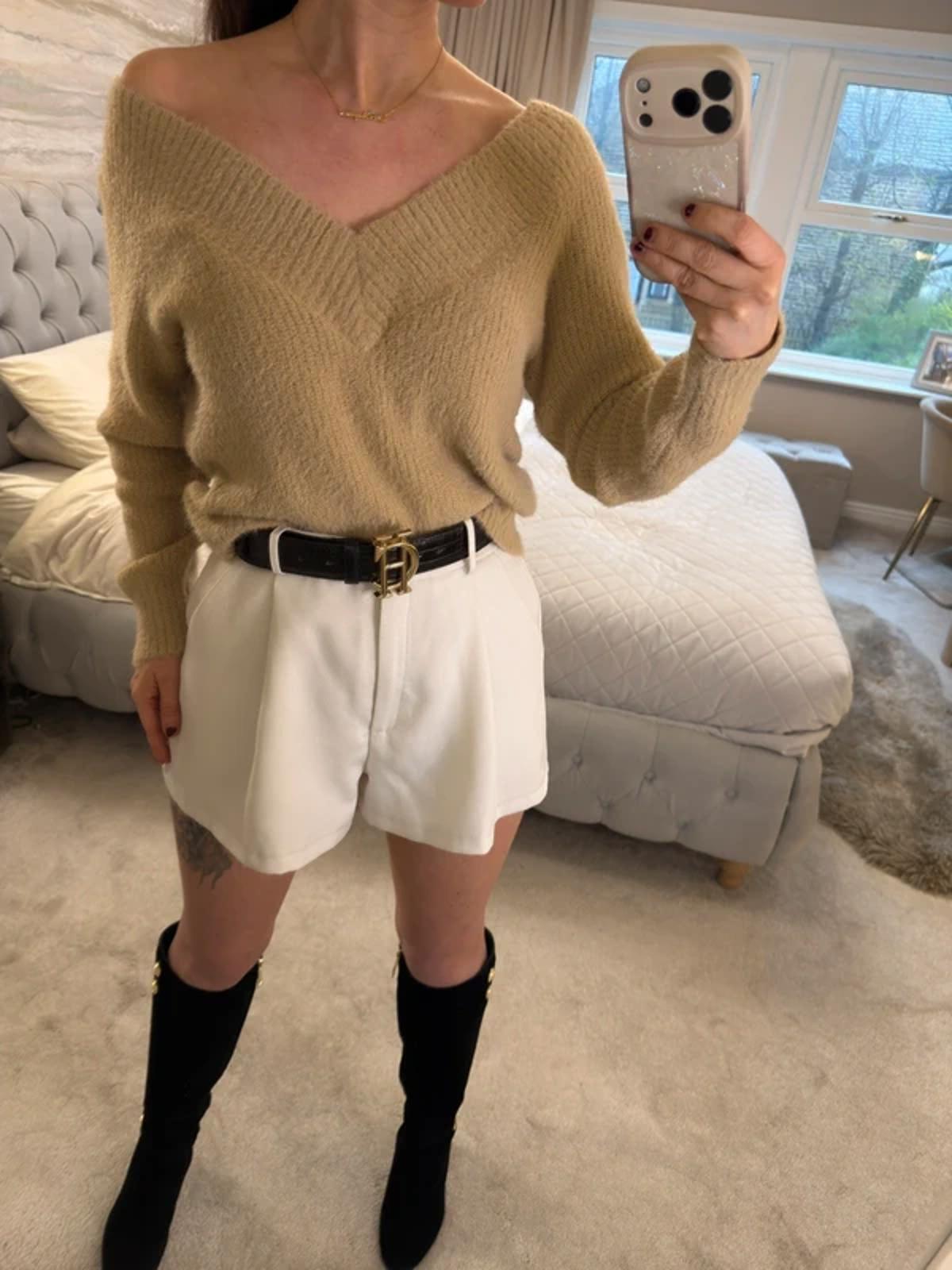 H&M Beige Fluffy Jumper Medium