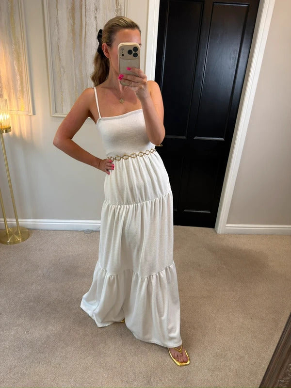 Nasty Gal White Open Back Maxi 10