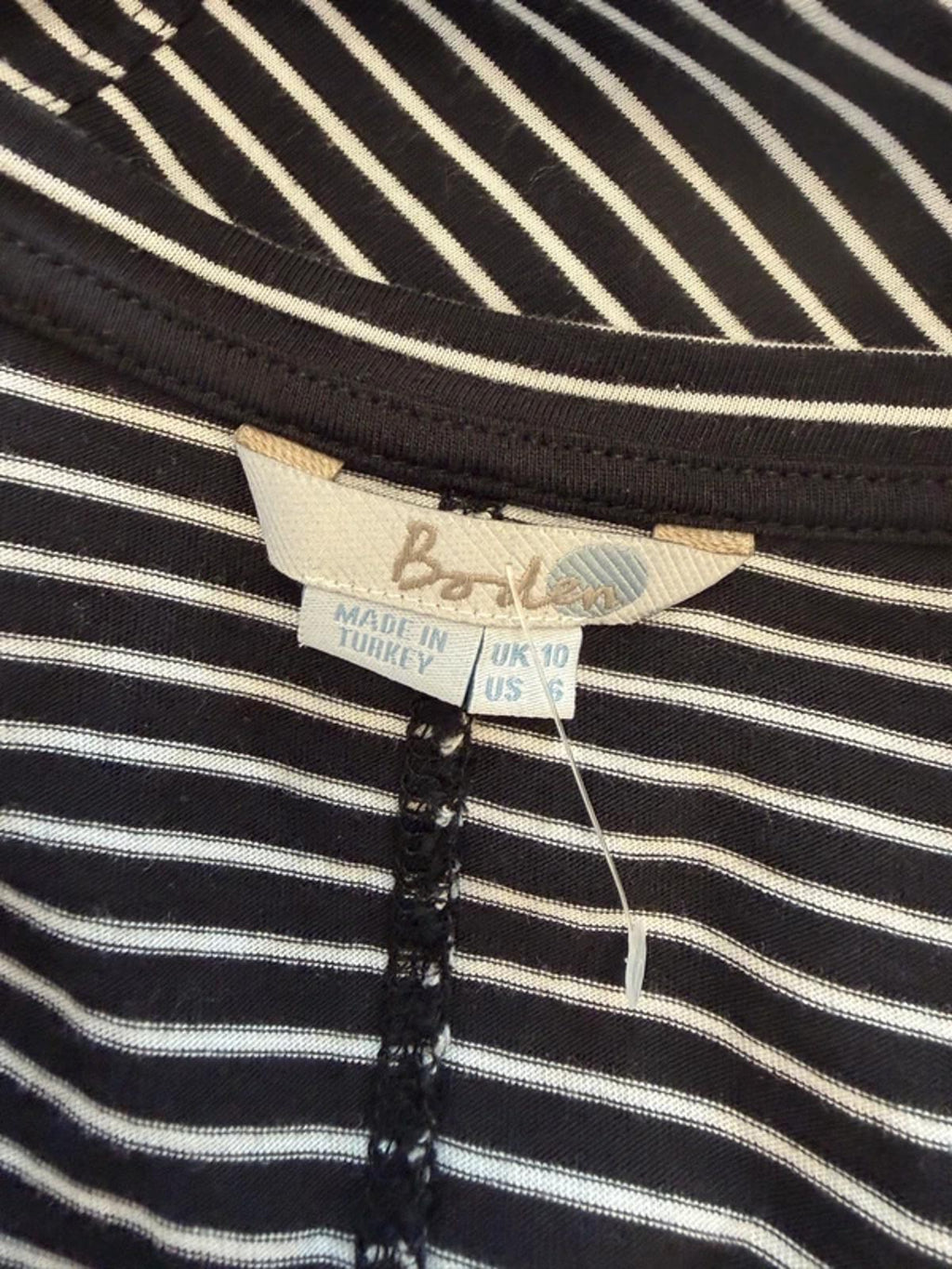 Boden Black & White Stripe Jersey Top 10