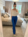 BNWT Bershka Blue Pleather Trouser Small