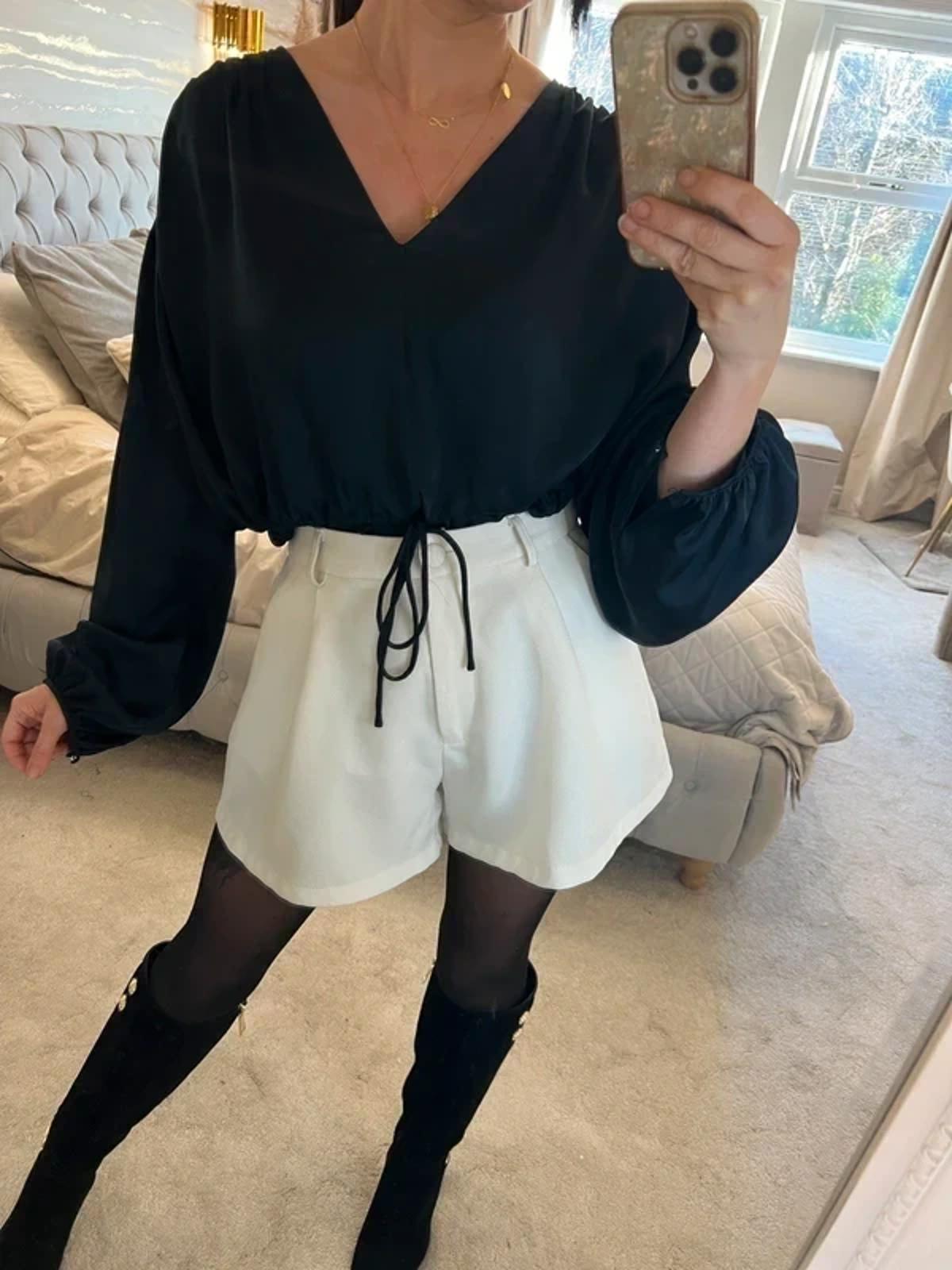 Jigsaw Navy Satin Blouse 14 ⭐
