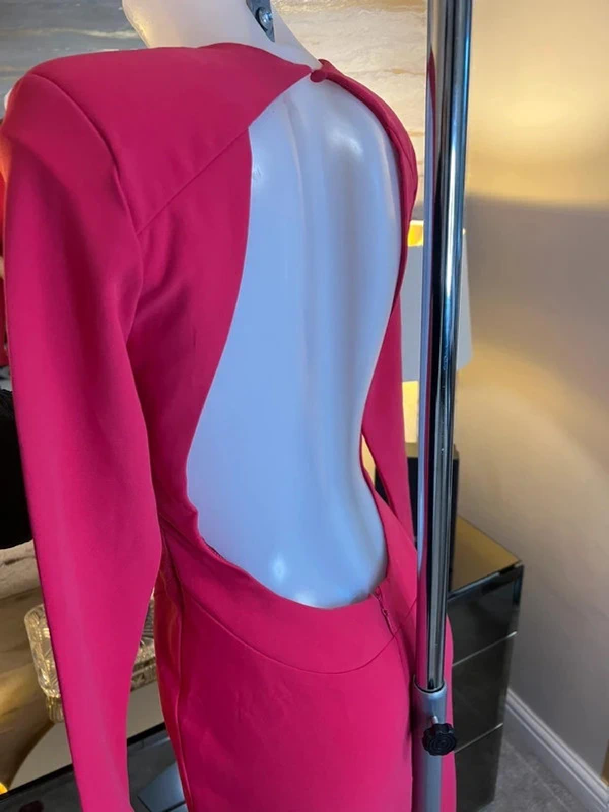 AQ / AQ Pink Open Back Midi Dress 8