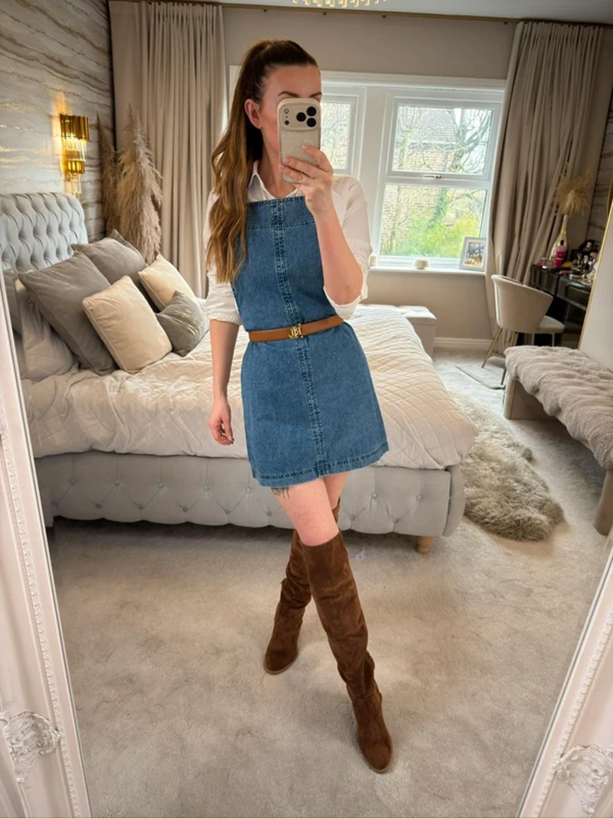 Matalan Denim Pinafore Dress 10