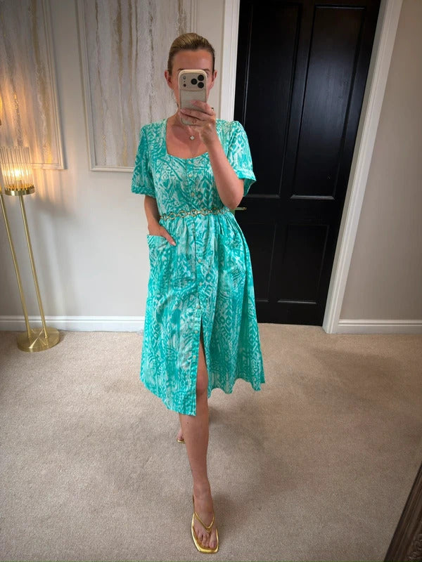 Orientique Turqoise Oversized Shirt Dress 10