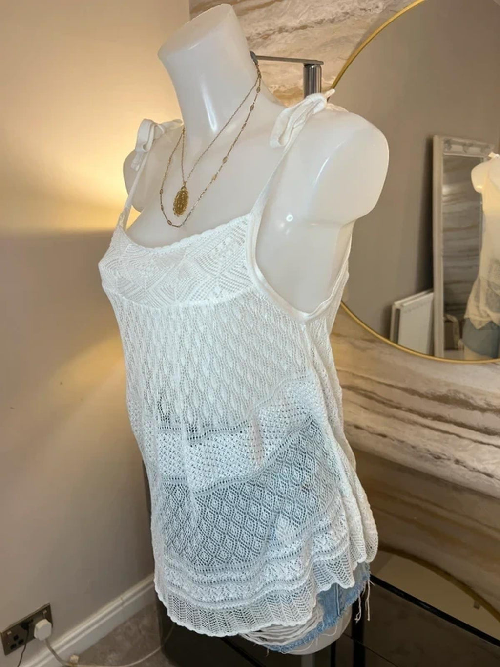Kookai Off White Boho Lace Crochet Top 10