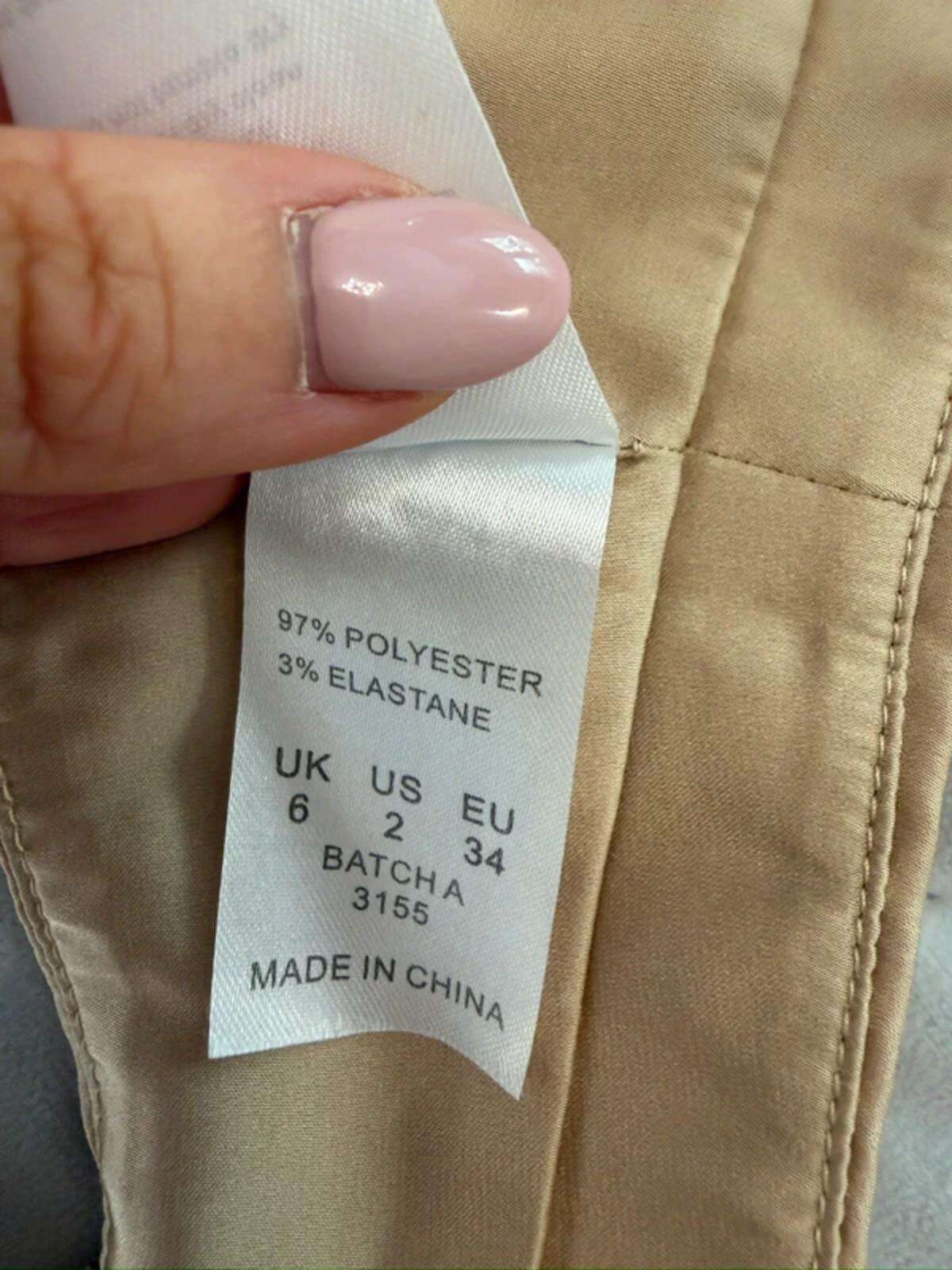 Oh Polly Beige / Gold Satin Trouser Co Ord XS