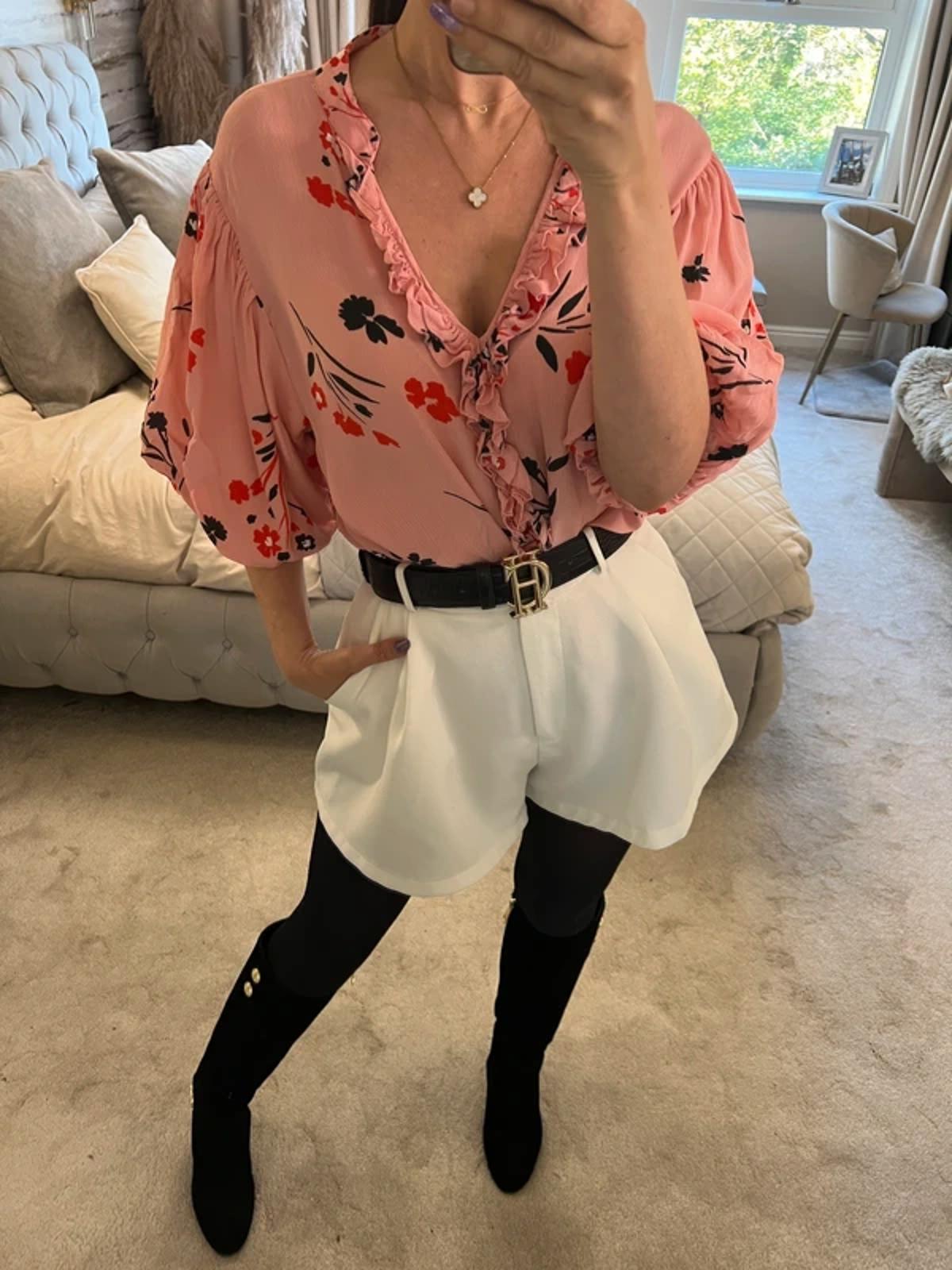 River Island Pink Floral Blouse 16