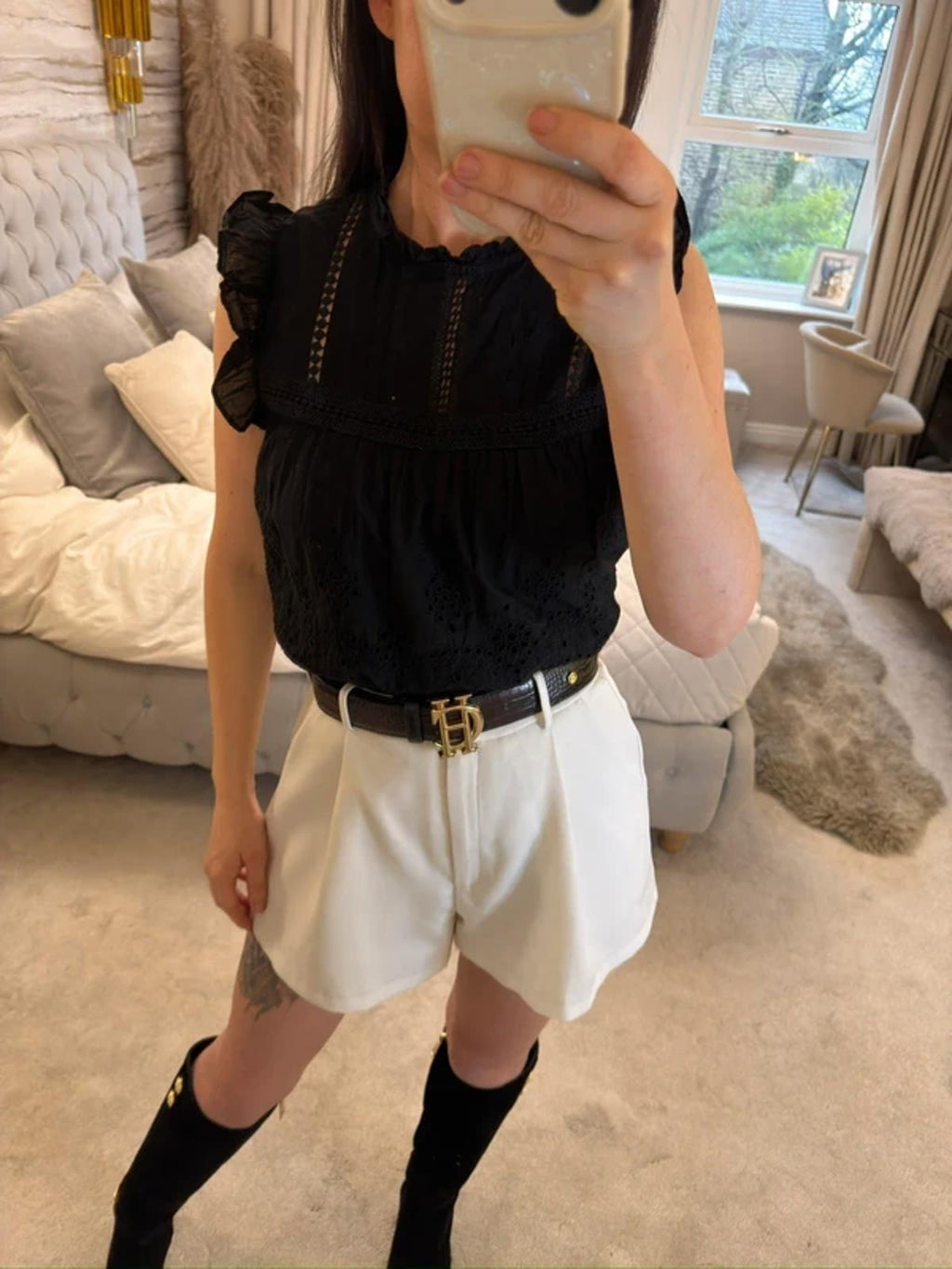 Warehouse Black Broderie Anglaise Blouse 8