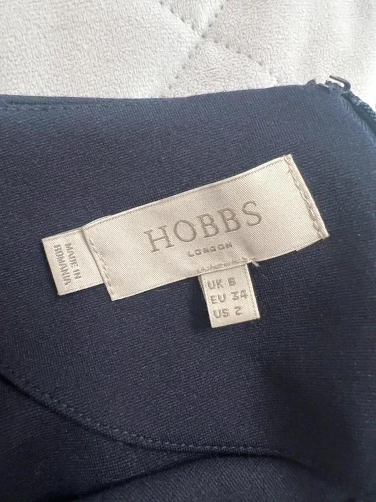 Hobbs Navy Dogtooth Print Dress 6