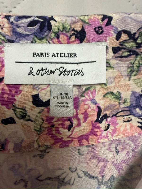 Paris Atelier & Other Stories Pink Floral Wrap Dress 10