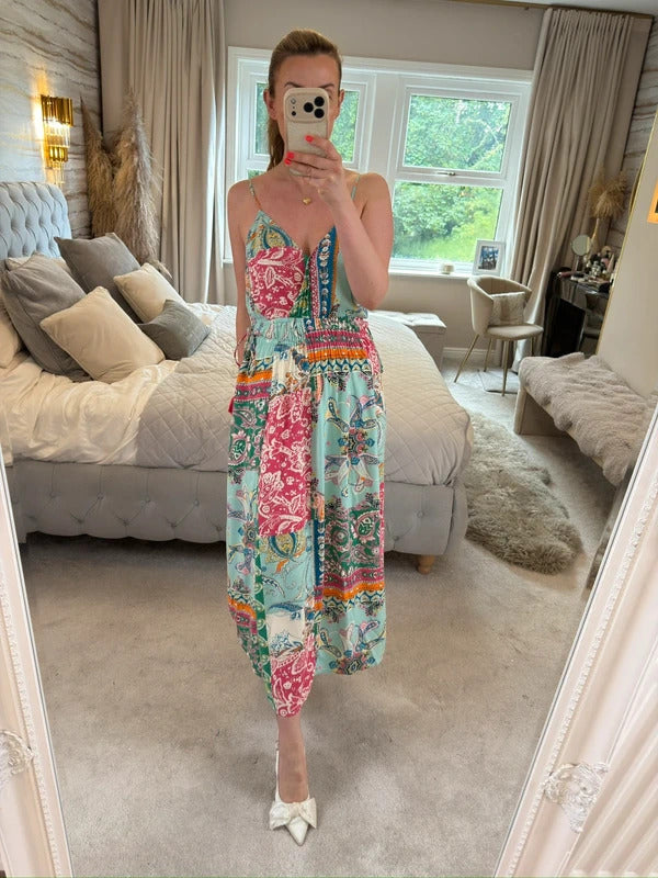 Monsoon Multicoloured Paisley Midi Dress Medium
